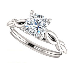 1.5 Carat Cushion CVD Lab Grown Diamond Engagement Ring for Women, Twisted Ring, Anniversary Gifts, Christmas Gifts, Wedding Ring