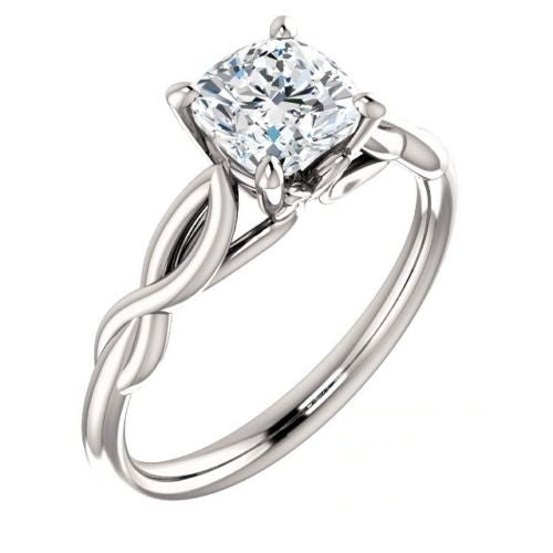 1.5 Carat Cushion CVD Lab Grown Diamond Engagement Ring for Women, Twisted Ring, Anniversary Gifts, Christmas Gifts, Wedding Ring