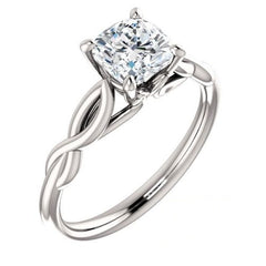 1.5 Carat Cushion CVD Lab Grown Diamond Engagement Ring for Women, Twisted Ring, Anniversary Gifts, Christmas Gifts, Wedding Ring