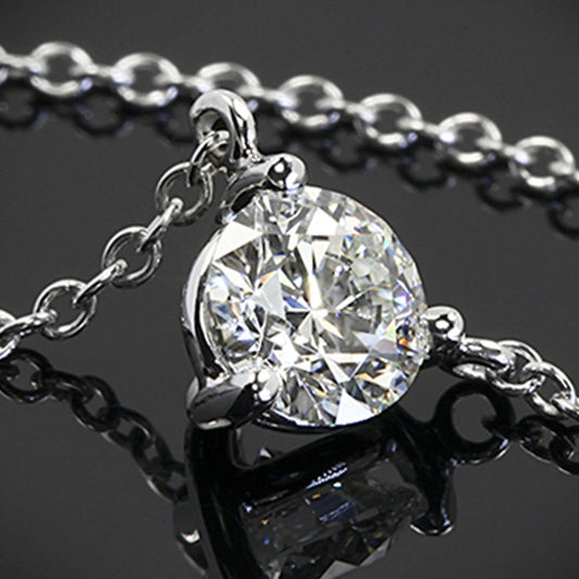 3 CT Round Cut Diamond Charm Pendant For Women, Wedding Pendant, Engagement Pendant