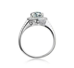 2  Carat Round Cut CVD Lab Grown Diamond Engagement Ring for Women, Halo Wedding Ring, Christmas Gifts