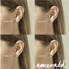 5 TCW Emerald Cut Diamond Stud Earrings For Women, Engagement Earrings, Wedding Earrings, Christmas Gifts