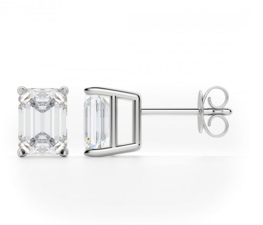5 TCW Emerald Cut Diamond Stud Earrings For Women, Engagement Earrings, Wedding Earrings, Christmas Gifts