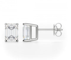 5 TCW Emerald Cut Diamond Stud Earrings For Women, Engagement Earrings, Wedding Earrings, Christmas Gifts