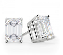 5 TCW Emerald Cut Diamond Stud Earrings For Women, Engagement Earrings, Wedding Earrings, Christmas Gifts