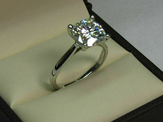 2 Carat Cushion Cut Diamond Engagement Ring for Women, Solitaire Ring, Wedding Ring