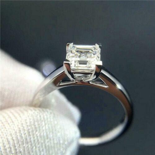 2 Carat Asscher Cut Diamond Engagement Ring for Women, Solitaire Ring, Wedding Ring, Christmas Gifts