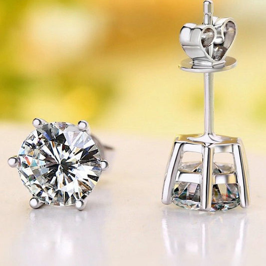 4 TCW Round Cut Diamond Stud Earrings For Women, Christmas Gifts, Anniversary Gifts
