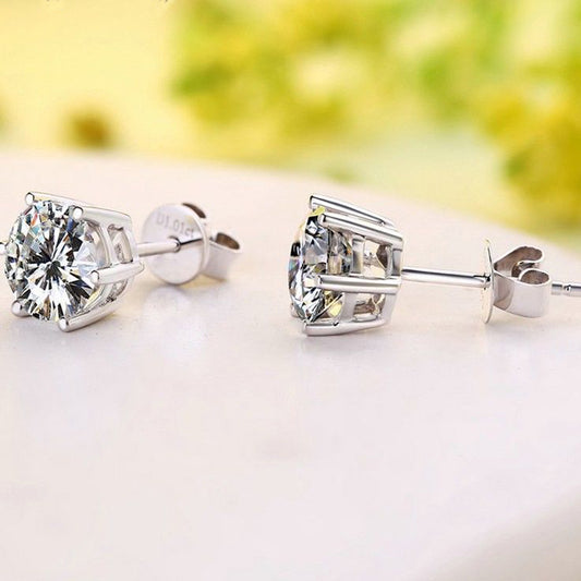 4 TCW Round Cut Diamond Stud Earrings For Women, Christmas Gifts, Anniversary Gifts