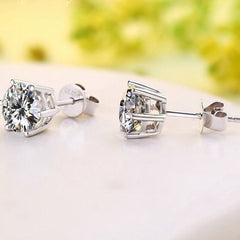 4 TCW Round Cut Diamond Stud Earrings For Women, Christmas Gifts, Anniversary Gifts