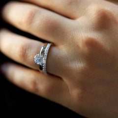 2 Carat Round Cut CVD Lab Grown Diamond Engagement Ring for Women, Bridal Set Wedding Ring, Handmade Ring