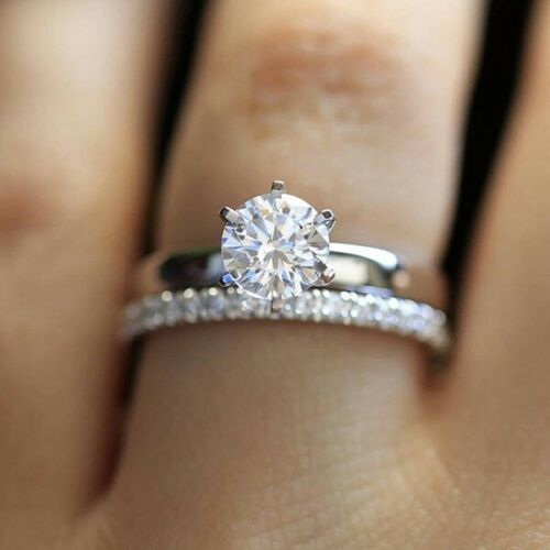 2 Carat Round Cut CVD Lab Grown Diamond Engagement Ring for Women, Bridal Set Wedding Ring, Handmade Ring