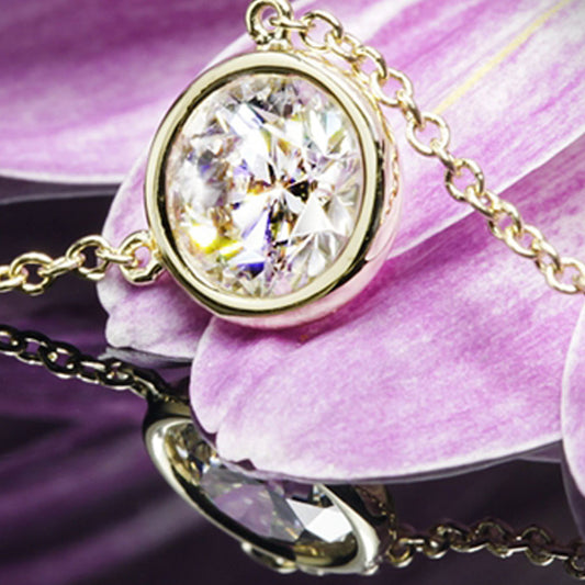 2.5 CT Round Cut Diamond Charm Pendant For Women, Wedding Pendant, Christmas Gifts, Bezel Pendant