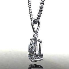 1.5 CT Pear Cut Diamond Charm Pendant For Women, Wedding Pendant, Anniversary Gifts