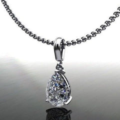 1.5 CT Pear Cut Diamond Charm Pendant For Women, Wedding Pendant, Anniversary Gifts