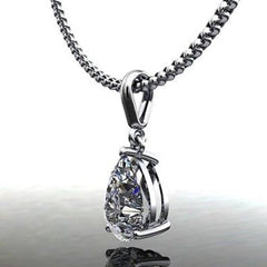 1.5 CT Pear Cut Diamond Charm Pendant For Women, Wedding Pendant, Anniversary Gifts
