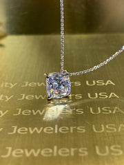 1 CT Cushion Cut Diamond Charm Pendant For Women, Wedding Pendant, Christmas Gifts, Anniversary Gifts