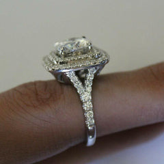 2 Carat Round Cut CVD Lab Grown Diamond Engagement Ring for Women, Wedding Ring, Handmade Ring