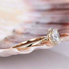 2 Carat Round Cut Diamond Engagement Ring for Women, Halo Ring Set, Wedding Ring