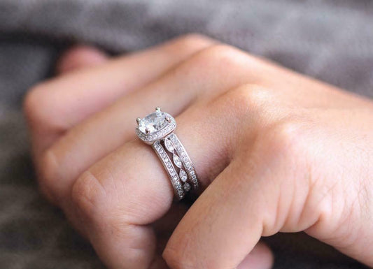 2.5 Carat Round Cut CVD Lab Grown Diamond Engagement Ring for Women, Halo Wedding Ring, Bridal Set Anniversary Gifts, Handmade Ring