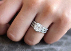 2.5 Carat Round Cut CVD Lab Grown Diamond Engagement Ring for Women, Halo Wedding Ring, Bridal Set Anniversary Gifts, Handmade Ring