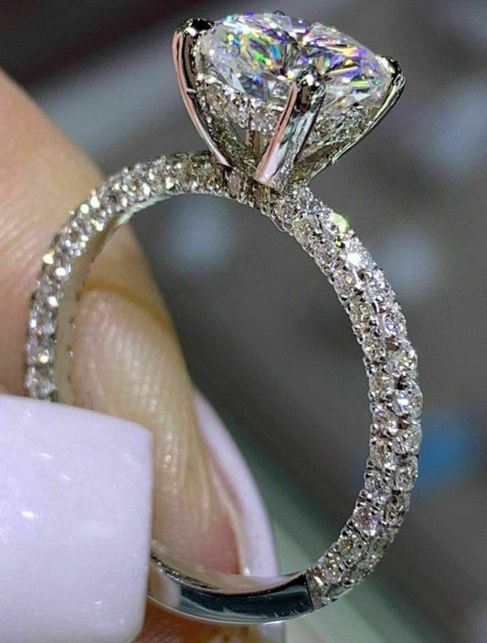 2.5 Carat Round Cut CVD Lab Grown Diamond Engagement Ring for Women, Wedding Ring