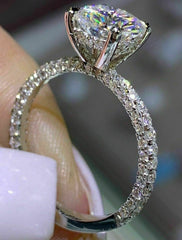 2.5 Carat Round Cut CVD Lab Grown Diamond Engagement Ring for Women, Wedding Ring