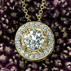 1.2 TCW Round Cut Diamond Charm Pendant For Women, Wedding Pendant, Christmas Gifts