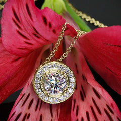 1.2 TCW Round Cut Diamond Charm Pendant For Women, Wedding Pendant, Christmas Gifts