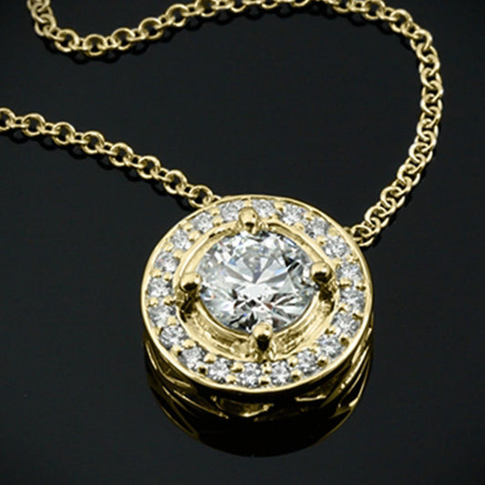 1.2 TCW Round Cut Diamond Charm Pendant For Women, Wedding Pendant, Christmas Gifts