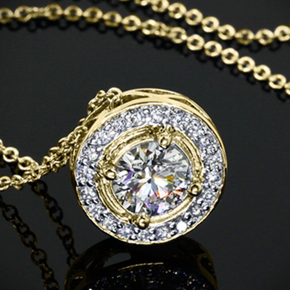 1.2 TCW Round Cut Diamond Charm Pendant For Women, Wedding Pendant, Christmas Gifts