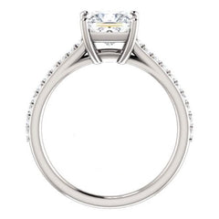2 Carat Princess Cut CVD Lab Grown Diamond Engagement Ring for Women, Solitaire Accents Anniversary Gifts, Christmas Gifts, Wedding Ring, Handmade Ring