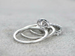 2.5 Carat Round Cut CVD Lab Grown Diamond Engagement Ring for Women, Bridal Set Wedding Ring, Christmas Gifts