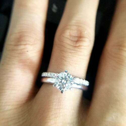 2 Carat Round Cut CVD Lab Grown Diamond Engagement Ring for Women, Anniversary Gifts, Wedding Ring