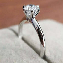 2 Carat Round Cut CVD Lab Grown Diamond Engagement Ring for Women, Bridal Set Wedding Ring, Handmade Ring