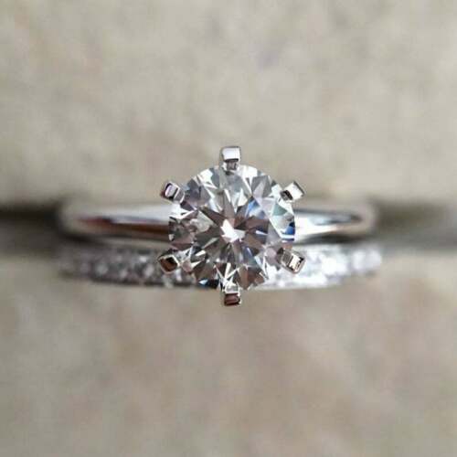 2 Carat Round Cut CVD Lab Grown Diamond Engagement Ring for Women, Bridal Set Wedding Ring, Handmade Ring