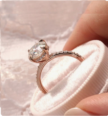 2.5 Carat Round Cut Diamond Engagement Ring for Women, Hidden Halo Ring, Wedding Ring, Anniversary Gifts
