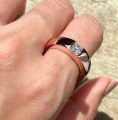 1.5 Carat Square Radiant Cut Diamond Engagement Ring For Women, Wedding Ring