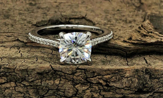 2.5 Carat Cushion Cut Diamond Engagement  Ring for Women, Wedding Ring, Christmas Gifts