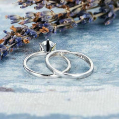1.5 Carat Round Cut CVD Lab Grown Diamond Bridal Set Wedding Ring For Her, Engagement Ring, Christmas Gifts