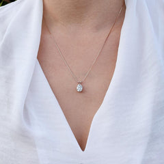 2 CT Oval Cut Diamond Charm Pendant For Women, Christmas Gifts, Anniversary Gifts, Wedding Pendant