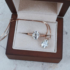 2 CT Oval Cut Diamond Charm Pendant For Women, Christmas Gifts, Anniversary Gifts, Wedding Pendant