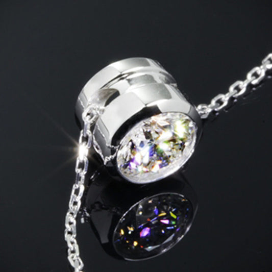 2 CT Round Cut Diamond Bezel Charm Pendant For Women, Wedding Pendant, Christmas Gifts