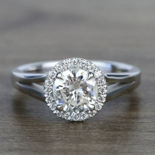 2 Carat Round Cut Diamond Wedding Ring for Women, Halo Engagement Ring, Anniversary Gifts