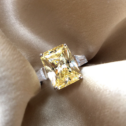 3 Carat Yellow Radiant Cut Diamond Engagement Ring For Women, Wedding Ring, Anniversary Gifts For Her