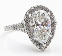4 Carat Pear Cut Diamond Engagement Ring for Women, Wedding Ring