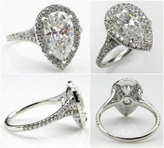4 Carat Pear Cut Diamond Engagement Ring for Women, Wedding Ring