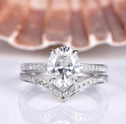 2 Carat Oval Cut Diamond Engagement Ring for Women, Bridal Set Wedding Ring, Anniversary Gifts For Her