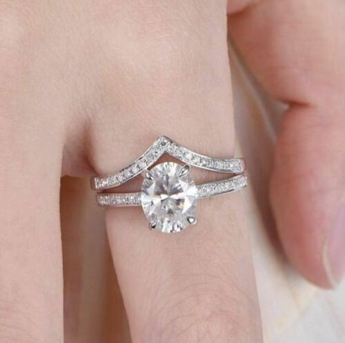 2 Carat Oval Cut Diamond Engagement Ring for Women, Bridal Set Wedding Ring, Anniversary Gifts For Her