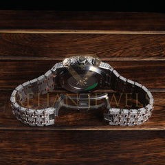 Rehan Jewels Audemars Piguet Swiss Eta Movement Rose Gold Full Iced Out Moissanite Diamond Watch